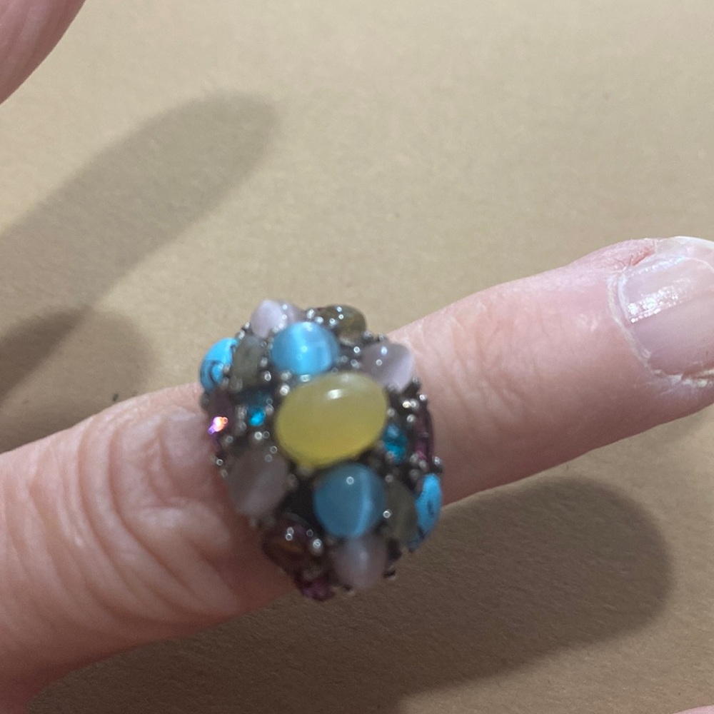 Unique Multi Stone Ring - image 1